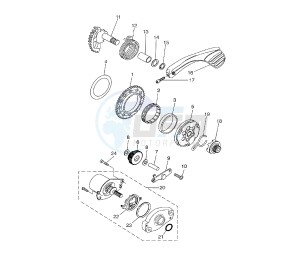 BW'S 50 drawing KICK STARTER GEARS