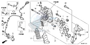 VFR1200XDLE CrossTourer ED drawing R. FRONT BRAKE CALIPER