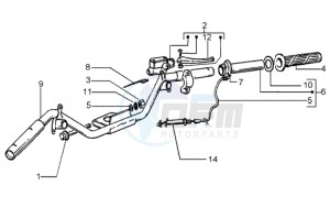 Liberty 125 Leader RST drawing Handlebars component parts