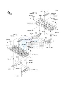 KVF 360 A [PRAIRIE 360 4X4] (A6F-A9F) A7F drawing FOOTRESTS