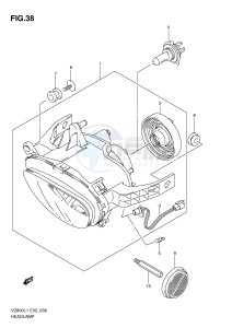 VZ800 (E2) MARAUDER drawing HEADLAMP ASSY (VZ800L1 E24)