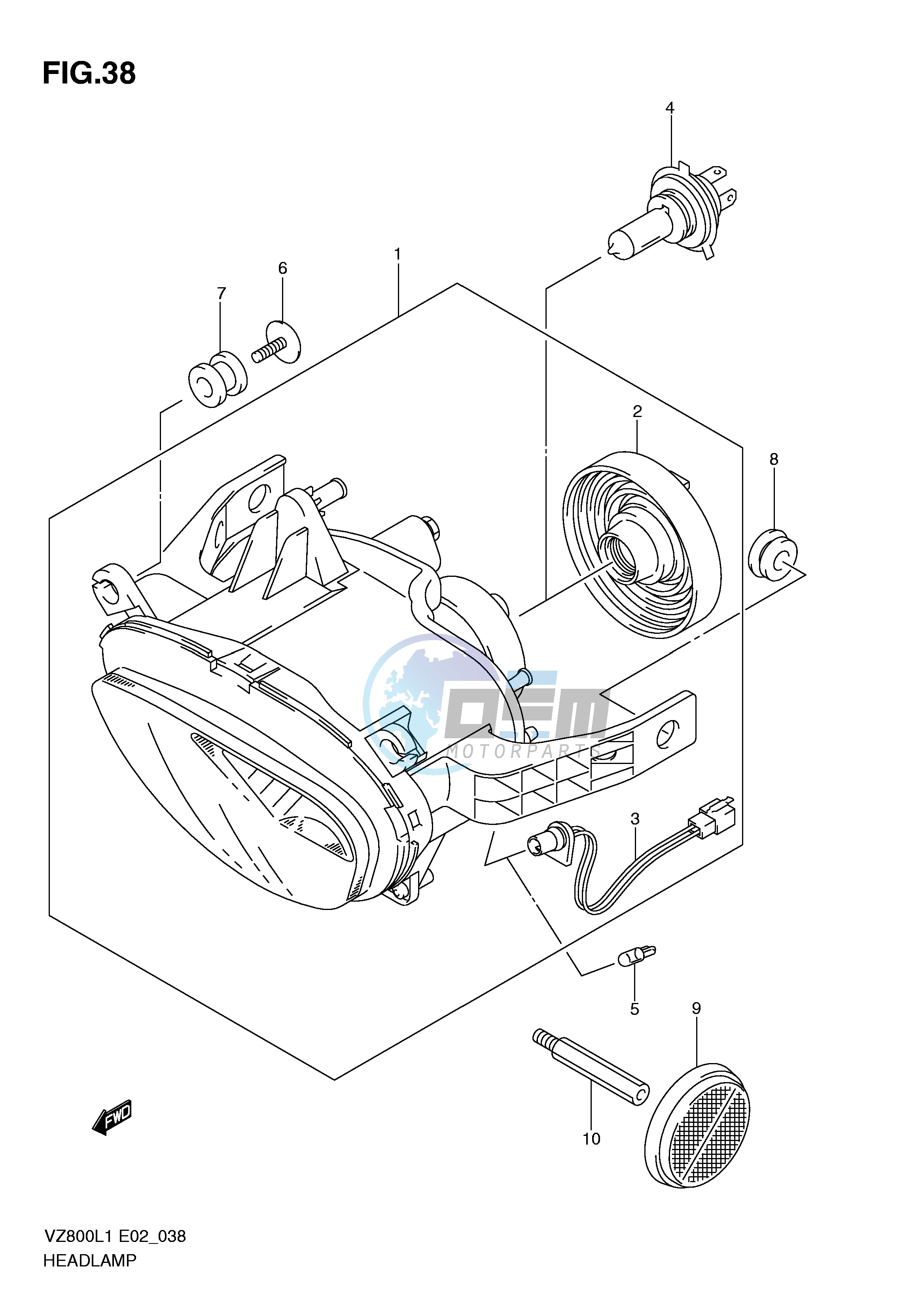 HEADLAMP ASSY (VZ800L1 E24)