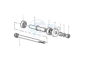 Zip 50 drawing Front wheel axle