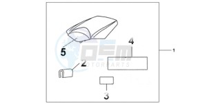 CBR1000RR9 Europe Direct - (ED / MK) drawing REAR SEAT COWL ACHILLES BLACK METALLIC