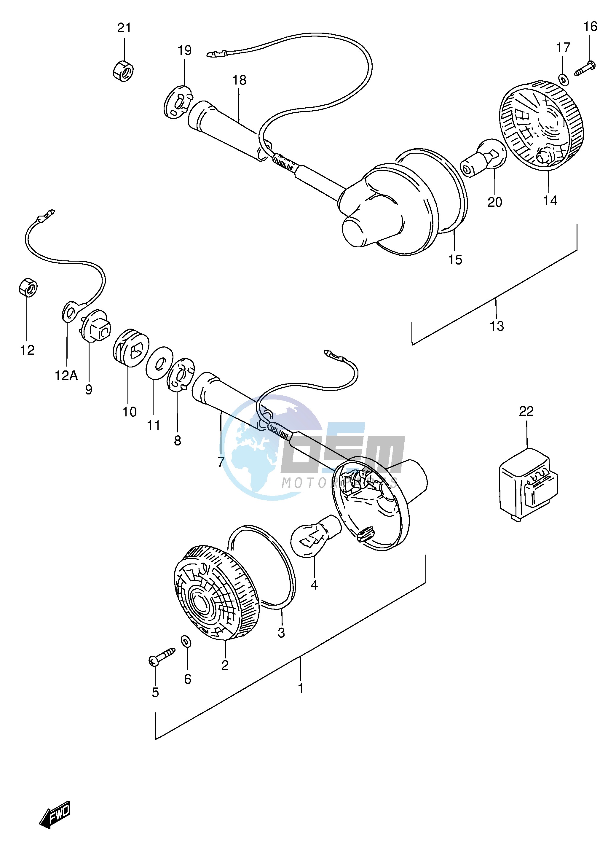 TURN SIGNAL LAMP (MODEL T W X E25,E39,E54)