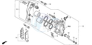 CRF230F drawing FRONT BRAKE CALIPER