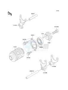 KDX 200 H [KDX200] (H6-H9) [KDX200] drawing GEAR CHANGE DRUM_SHIFT FORK-- S- -