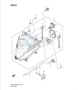 GSX1250 FA drawing HEADLAMP