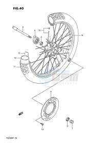 TS200R (E4) drawing FRONT WHEEL (E2,E4)