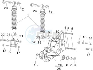 Nexus 250 e3 drawing Rear suspension - Shock absorbers