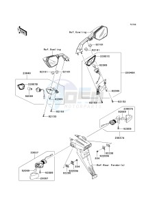 ZX 1000 E [NINJA ZX-10R] (E8F-E9FA) 0E9F drawing TURN SIGNALS