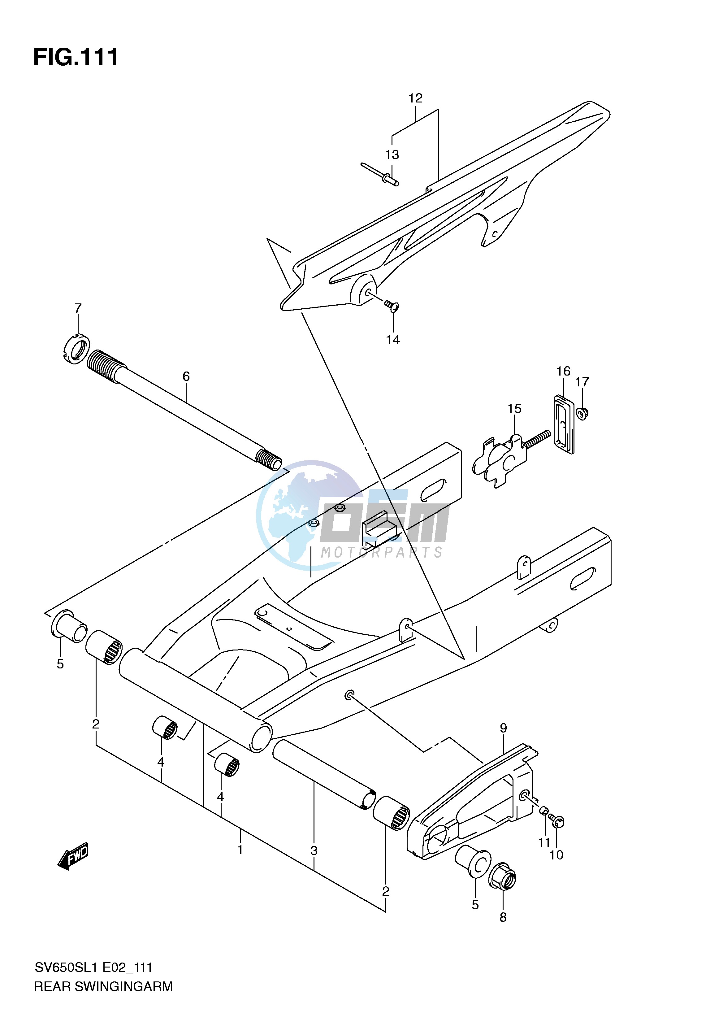 REAR SWINGING ARM (SV650SL1 E24)