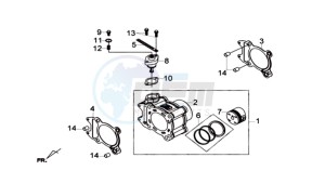 GTS 300i ABS drawing CYLINDER MET PISTON