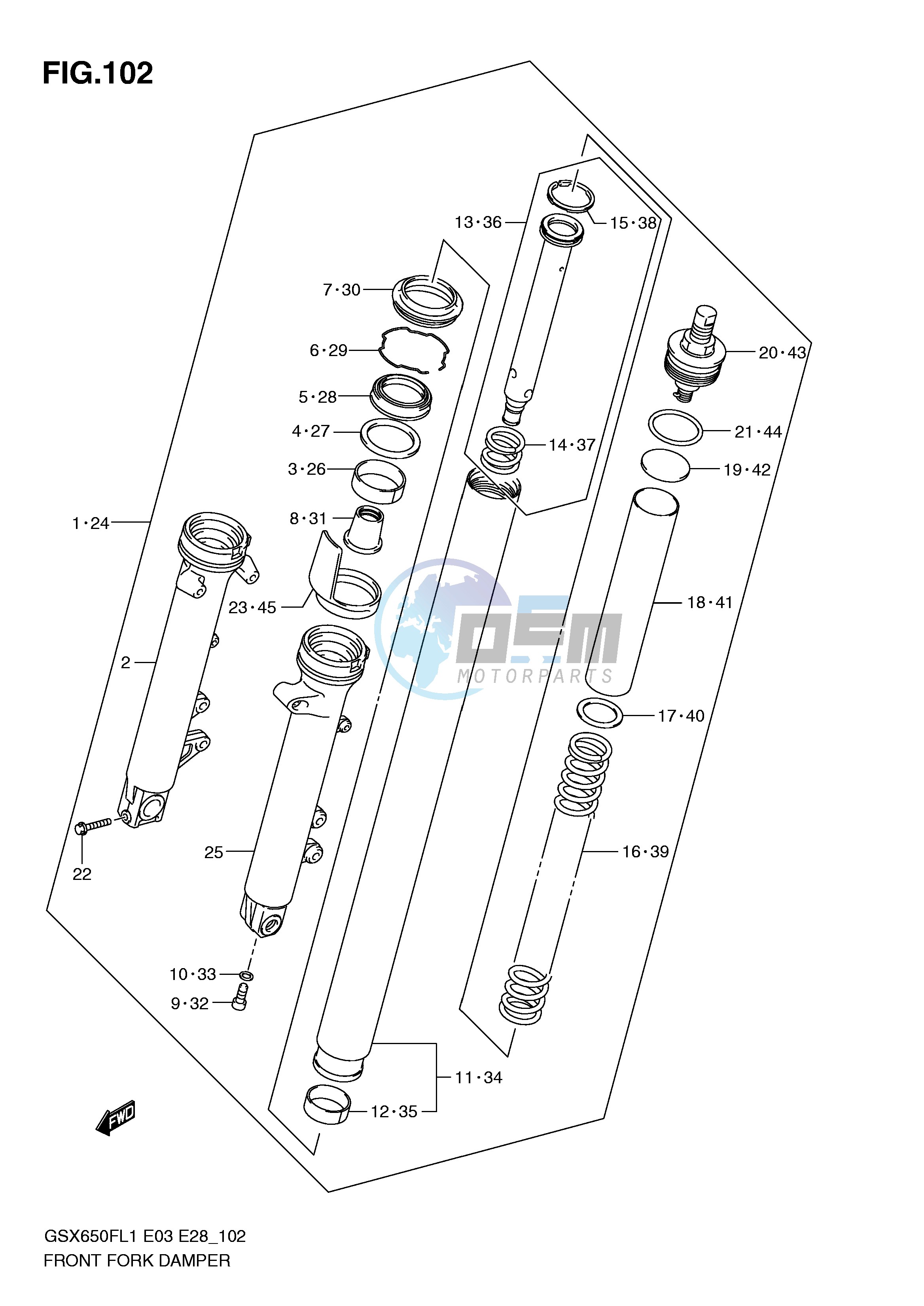 FRONT FORK DAMPER (GSX650FL1 E33)