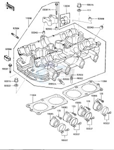 KZ 1000 M [CSR] (M1-M2) [CSR] drawing CYLINDER HEAD