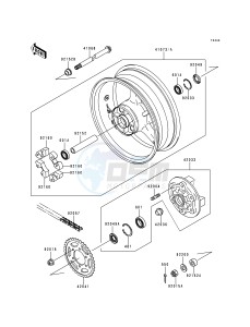 ZX 600 G [NINJA ZX-6R] (G1-G2) [NINJA ZX-6R] drawing REAR WHEEL_CHAIN