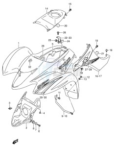 LT-Z250 (E28-E33) drawing FRONT FENDER (MODEL K5)