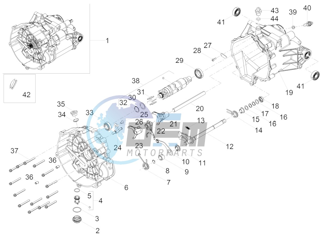 Gear box / Selector / Shift cam