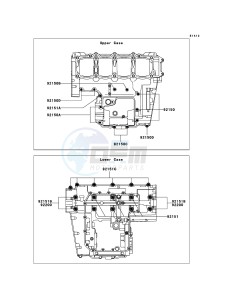 Z1000_ABS ZR1000C9F FR GB XX (EU ME A(FRICA) drawing Crankcase Bolt Pattern