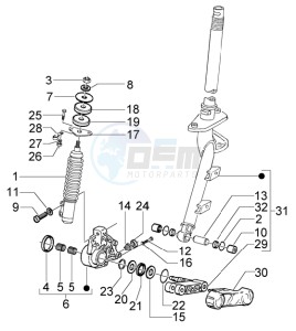 Granturismo 125 L drawing Steering column - Disc brake