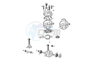 SENDA SM X-RACE - 50 cc drawing CRANKSHAFT-CYLINDER