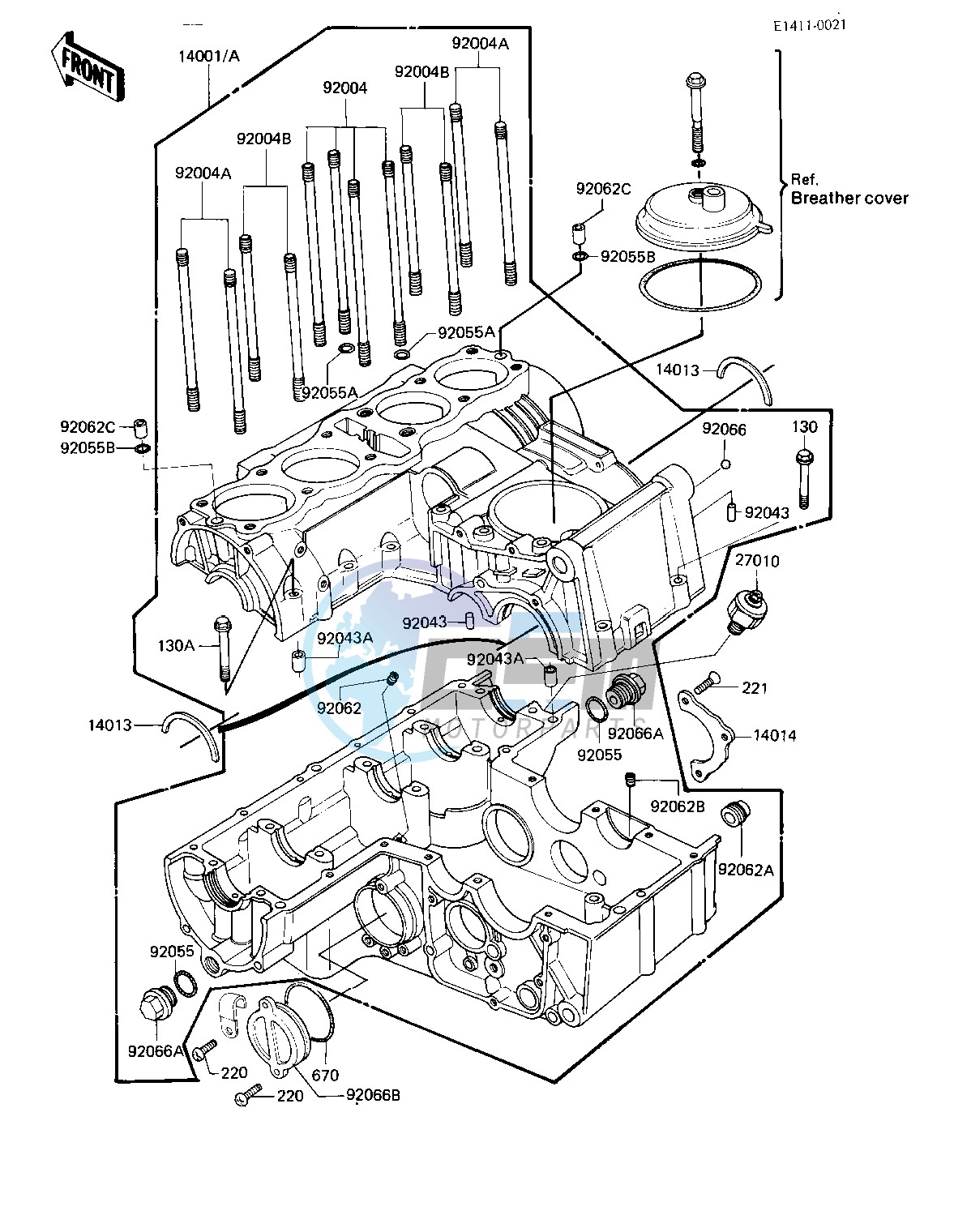 CRANKCASE -- 81-82 H1_H2- -