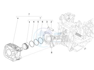 125 4T 3V ie Primavera (APAC) drawing Cylinder-piston-wrist pin unit