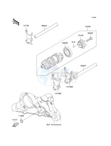 ZX636 C [NINJA ZX-6R] (C6F) D6F drawing GEAR CHANGE DRUM_SHIFT FORK-- S- -