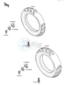 ZX 750 F [NINJA 750R] (F1-F3) [NINJA 750R] drawing TIRES