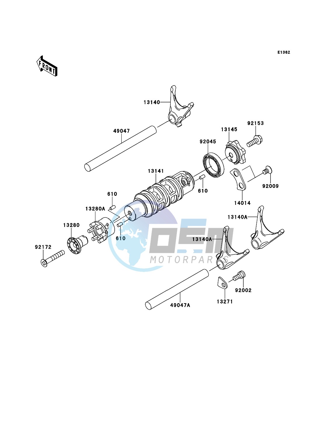 Gear Change Drum/Shift Fork(s)