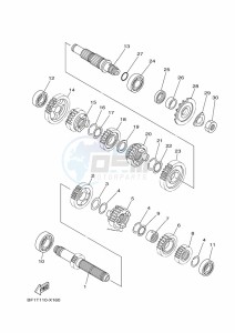 YZ250X (BF1T) drawing TRANSMISSION