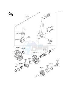 KX 250 J [KX250] (J2) [KX250] drawing KICKSTARTER MECHANISM