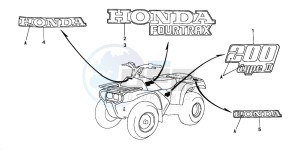 TRX200D FOURTRAX 200 drawing MARK (TRX200D)('94-'96)