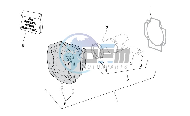 Cylinder with piston