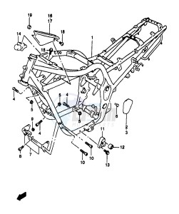 GSF1200A (E18) drawing FRAME (GSF1200W SW)