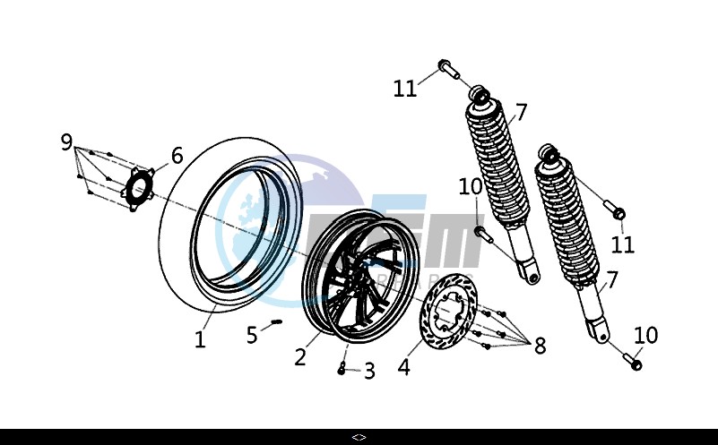 RR. WHEEL - RR. CUSHION