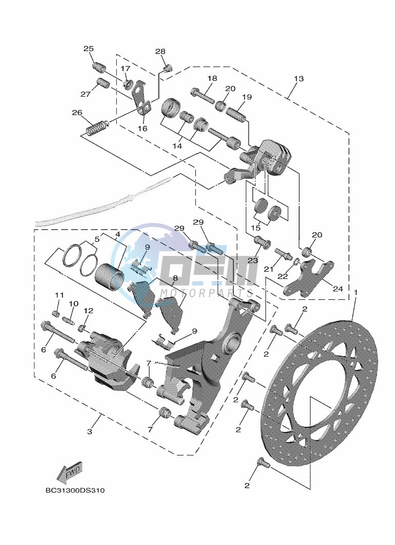 REAR BRAKE CALIPER