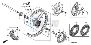 CRF250R9 Australia - (U) drawing FRONT WHEEL