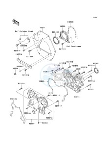 KAF 950 B [MULE 3010 DIESEL 4X4] (B7F) B6F drawing ENGINE COVER-- S- -