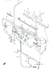 GSX600F (E2) Katana drawing CARBURETOR FITTINGS (SEE NOTE)