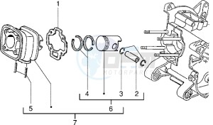 Zip 50 SP drawing Cylinder-piston-wrist pin assy