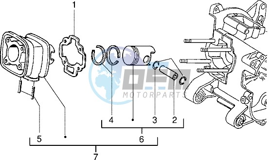 Cylinder-piston-wrist pin assy