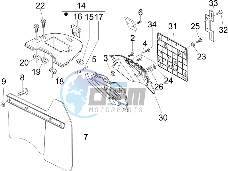 Rear cover - Splash guard