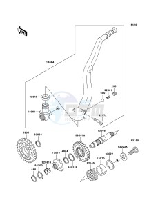 KX250 KX250-R1 EU drawing Kickstarter Mechanism