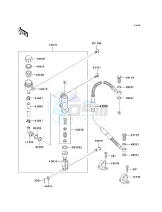 KX 100 A [KX100 MONSTER ENERGY] (A6F - A9FA) D9FA drawing REAR MASTER CYLINDER