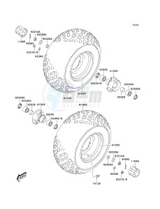 KSF 50 A [KFX50] (A1-A3) [KFX50] drawing FRONT HUB