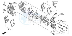 CB1300A9 France - (F / ABS CMF MME TWO) drawing FRONT BRAKE CALIPER