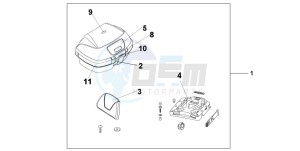 SH125R drawing KIT TOP BOX 45L