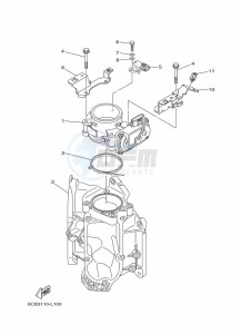 F250DETX drawing THROTTLE-BODY