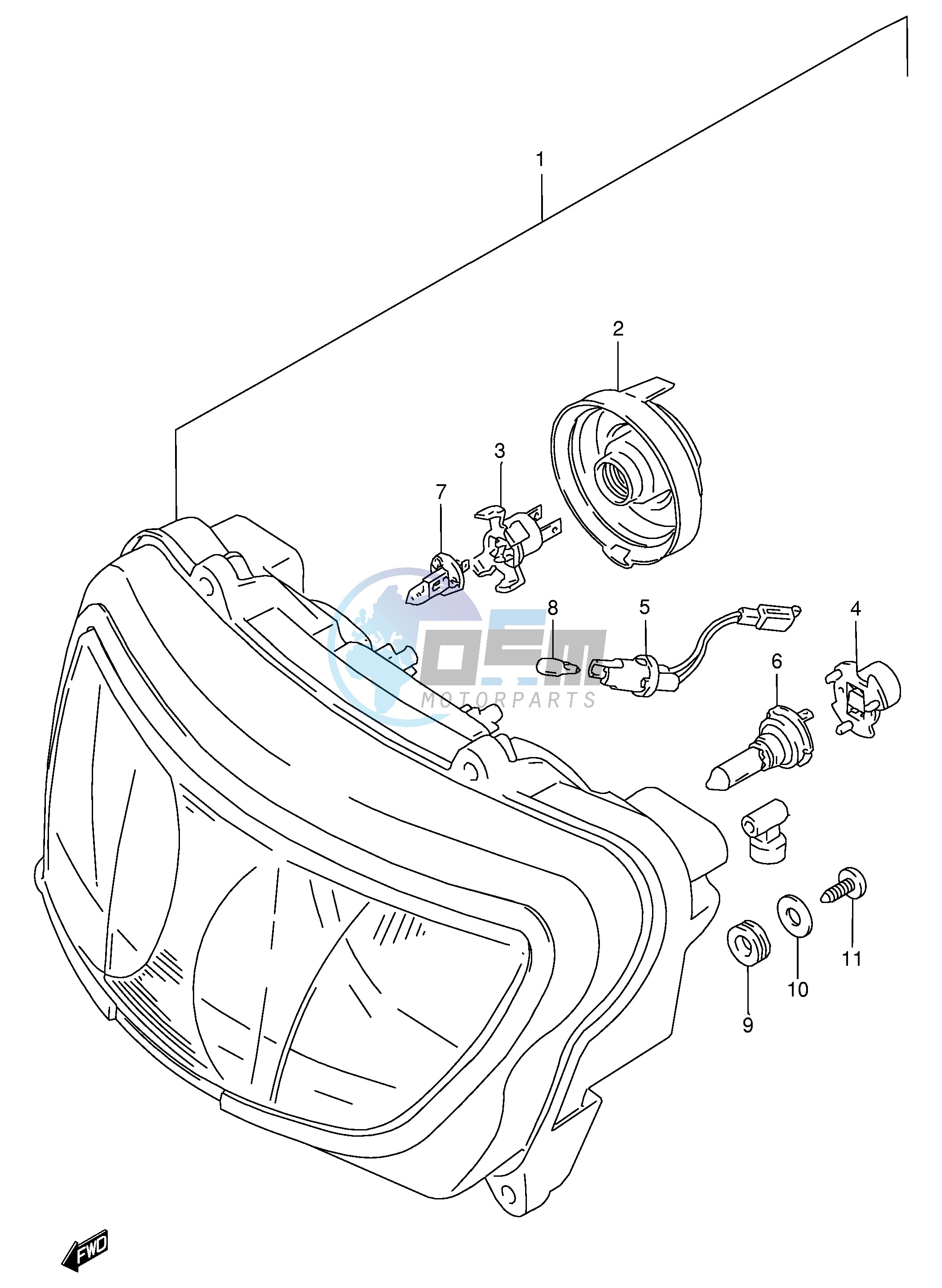 HEADLAMP (MODEL W X E4,E18,E22,E25,E34,E39,P37)